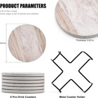 6pcs Absorbent Coasters Set With Holder ceramic Drink Coaster 4 In   a1   
