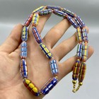 Vintage Venetian Inspired Old African Trade Glass Beads Strand Necklace 