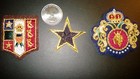 Vintage Set Of 3 Royal  Heraldic  Crest Family  Etc  Patches