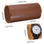 Watch Roll Travel Case 3 Slot Portable Leather Watch Cases  Brown