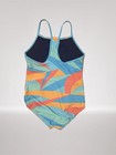 Speedo Women   s One Piece Swimsuit Geometric Multicolor Logo Accent Size L