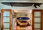 Bamboo Horizontal Surfboard Wall Rack - High   Tight Storage Mount For Boards