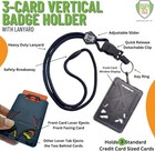 Specialist Id Vertical Top Load Three Card Badge Holder - Hard Plastic With Hea
