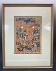Antique Persian Miniature From Book Habib Al-siyar  Clash Between 2 Armies