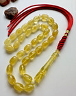 Natural Baltic Amber 19g  Islamic Prayer Rosary Barrel 33 Beads Tasbih Misbaha