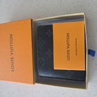 Louis Vuitton Men s Black Gray Monogram Pattern Wallet