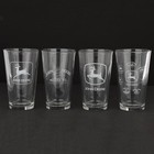 John Deere Set Of 4 Etched Logo Glass Drinkware Tumblers 6904