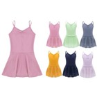 Kids Girls Ballet Dance Dress Camisole Ballerina Leotards With Tutu Skirt