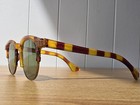 Vintage 40s Usa Tortoise Mid Century Celluloid Green Tint Sunglasses Rare
