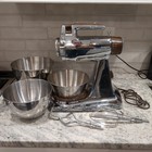 Sunbeam Power Plus Mixmaster Vintage Chrome   Brown 16 Speed Stand Mixer Tested