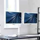 Vivo White Dual Monitor Pneumatic Sit-stand Desk Mount For 2 Screens Up To 32 