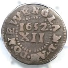 1652 N-22 R-6  Pcgs Vf 25 Pine Tree Shilling Massachusetts Silver Colonial Coin