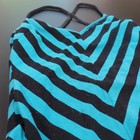 Vintage Maxine Of Hollywood 80s Swimsuit  16  Turquoise   Black Chevron