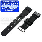 Genuine Seiko Z22 Watch Band For Diver Skx007 Skx009 22mm Black Rubber Flat Vent