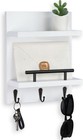 Key Holder Wall Mount  Mail Shelf Decor Key Hooks  Versatile Wood Wall