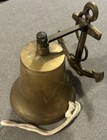 Vtg Brass Hanging Ship Bell Nautical Anchor Door Beach Pirate Ship Wall Decor  7