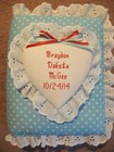 Baby Girl Boy Polka Dot Personalized Pocket Photo Album   Brag Book Pink Blue 