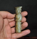 3 2 old Chinese Ancient Dynasty Hetian Jade Carved Person Sacrifice Statue