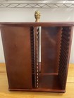 Vintage The Bombay Company Cherry Wood 64 Cd Rotating Carousel Storage Rack