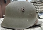 Wwi Wwii German M18 Combat Helmet - Thick Camo Finish - 1938 Chinstrap