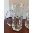 Vintage Bark Textured Glass Beer Mugs Set Of 2 Clear Heavy Glass Steins 6 75 