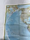 2003 National Geographic World Physical Map Vintage School Wall Hanger