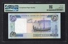 Cyprus 20 Pounds 1-4-2004 P63c  repeater S n 014014  Uncirculated Grade 66