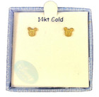 Disney Mickey Mouse Solid 14k  Yellow Gold Baby  Stud Earrings Made In Usa