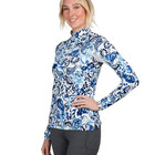 New   Kastel Denmark Navy Ikat Long  Sleeve Quarter Zip Sun Shirt Size Xs  99