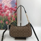 Nwt Coach Ca548 Teri Shoulder Bag In Signature Canvas Gold black Free Shipping