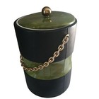 Vintage Mid Century Modern Ice Bucket Georges Briard Cover Gold Chain Handle