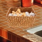 Woven Basket Seagrass Basket Desktop Organizer Box Kitchen Garlic Organizer