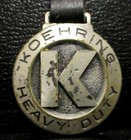 Koehring Pocket Watch Fob Cable Crawler Excavator Shovel Frantz Equipment Logo