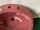Vtg 19x16 Cast Iron Merlot Pinkish Red Self Rimming Drop In Sink Kohler 97-25e