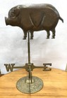 Vintage Copper Pig Weathervane On Brass Stand 15    Tall