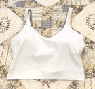 Lululemon White Align Cropped Tank Top Style Lw1cw8s W  Removable Pads Size 6