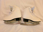 American Athletic Girls White Figure Ice Skates Size 12y Youth Pre-owned