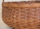 Oak Splint Hand Woven Vintage Gathering Basket Flat Bottom Solid Handle