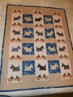Scottie Patriotic Wall Hanging Quilt Red  White   Blue W usa Flags-ooak-handmade