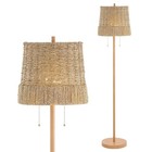 Jonathan Y Ocata 61  2-light Coastal Bohemian Rattan Led Floor Lamp Brown Wood