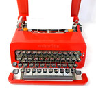Olivetti Valentine Typewriter Red Bucket Vintage  W  Case Spain And New Ribbon