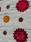 Antique C1880s  Silk Crepe  Chenille Embroidered Throw  Piano Shawl  Tablecloth