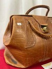 Vintage Homa Alligator Leather Doctors Bag  11h X 17w X 8d Inches