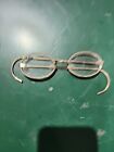 Antique 19th Century Steel Gold Frame Round Eyeglasses