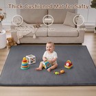 Baby Play Mat Floor tummy Time Area Rug 65x50 Playpen Muscle Mat Dark Grey      