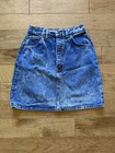 Vintage Life Savers High Waisted Denim Mini Skirt Size 2 90s Graphic Embroidered