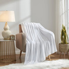 Fleece Blanket Throw Size White Lightweight Super Soft Cozy Luxury Bed Blanket M