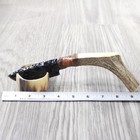 Elk Antler Handle Obsidian Blade Ornamental Knife  8659  Mountain Man Knife
