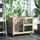 Indoor Large Wooden Rabbit Hutch Pet House Bunny Cage Small Animal Habitat  