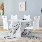 5 Piece Dining Set Round Dining Table   4 Chairs Kitchen Breakfast Furniture New